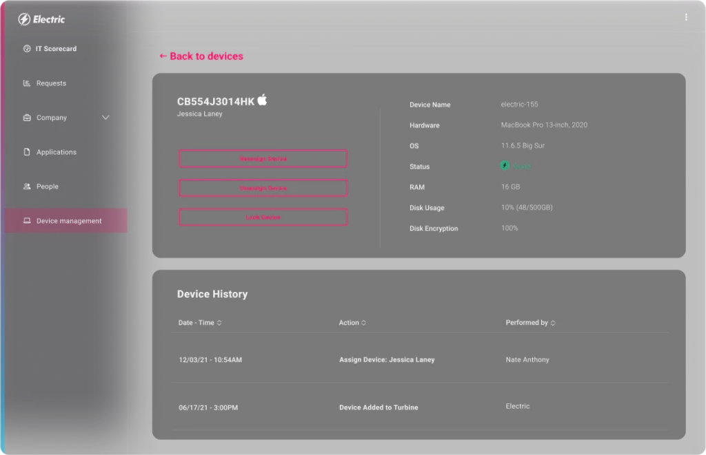 Device Details for IT Compliance